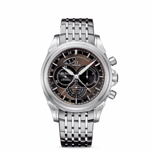 Omega De Ville Co-Axial 44 Chronoscope GMT Stainless Steel / Brown / Bracelet 422.10.44.52.13.001 (42210445213001)